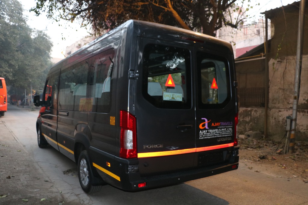 Force Urbania Corporate Delegations VIP Van Rear View - Ajay Travels Delhi 149 Bhagat Singh Market