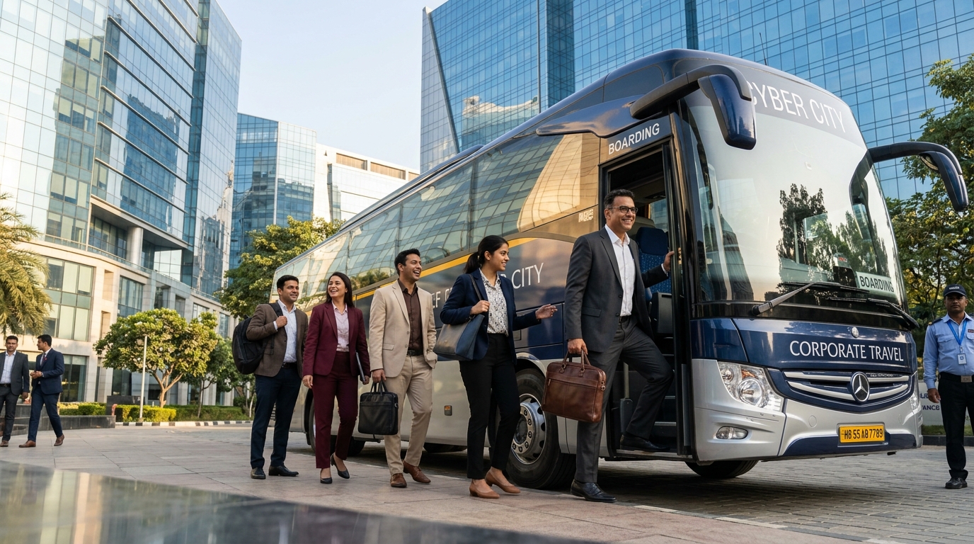 Corporate Transportation Solutions: Luxury Coach Rental for Offsites & Daily Commutes in Gurgaon & Noida